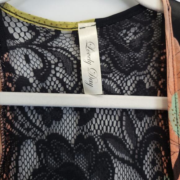 Lovey Day Cardigan Kimono Cover Up Sheer Lace Women S Multicolor Floral Beach - Picture 9 of 10